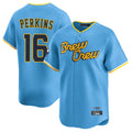 STECN M.Brewers #16 Blake Perkins Player Light Blue City Connect Home Limited Stitched Jerseys