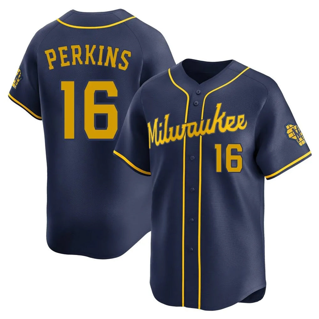 STECN M.Brewers #16 Blake Perkins Player Navy Home Limited Stitched Jerseys