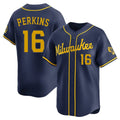 STECN M.Brewers #16 Blake Perkins Player Navy Home Limited Stitched Jerseys
