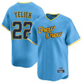 STECN M.Brewers #22 Christian Yelich Player Light Blue City Connect Home Limited Stitched Jerseys