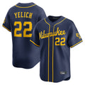 STECN M.Brewers #22 Christian Yelich Player Navy Home Limited Stitched Jerseys