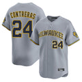 STECN M.Brewers #24 William Contreras Player Gray Home Limited Stitched Jerseys