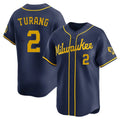 STECN M.Brewers #2 Brice Turang Player Navy Home Limited Stitched Jerseys