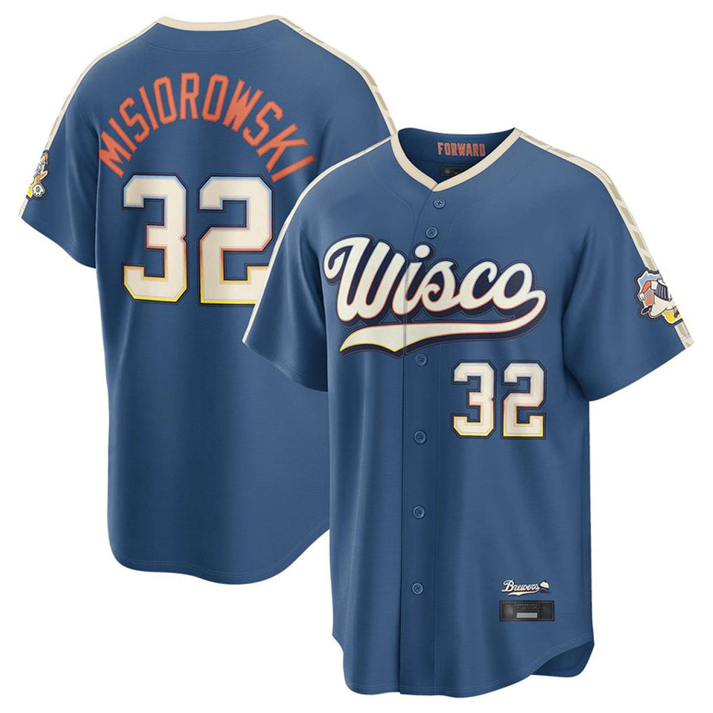 STECN M.Brewers #32 Jacob Misiorowski Player Blue 2026 City Connect Home Game Stitched Jerseys