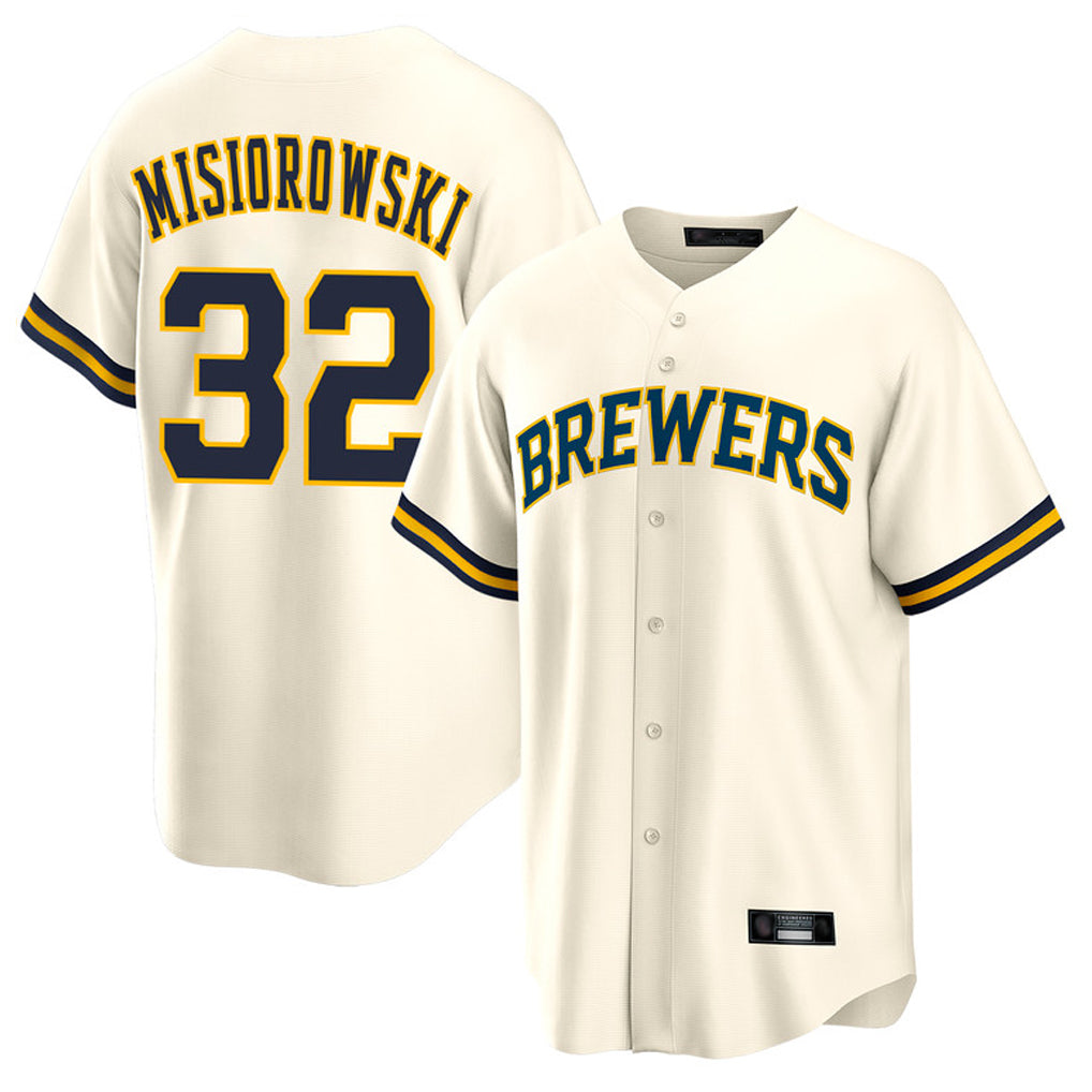STECN M.Brewers #32 Jacob Misiorowski Player Cream Home Game Stitched Jerseys