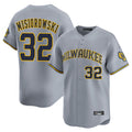 STECN M.Brewers #32 Jacob Misiorowski Player Gray Home Limited Stitched Jerseys