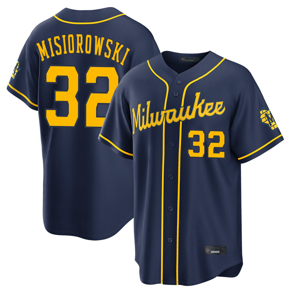 STECN M.Brewers #32 Jacob Misiorowski Player Navy Home Stadium Game Stitched Jerseys