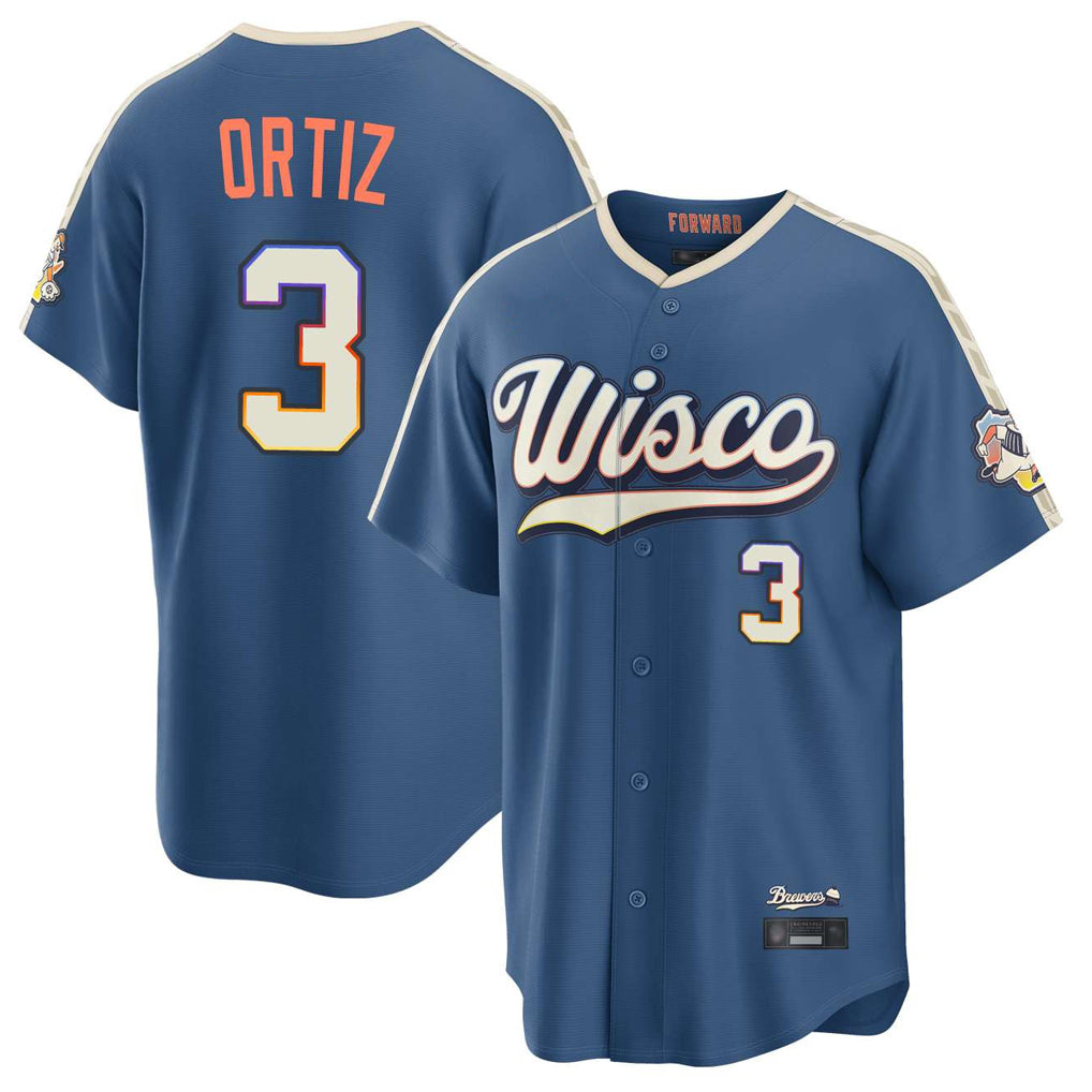 STECN M.Brewers #3 Joey Ortiz Player Blue 2026 City Connect Home Game Stitched Jerseys
