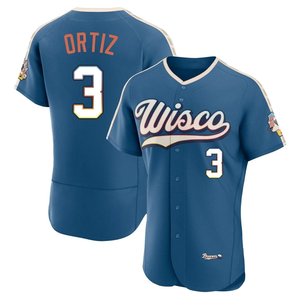 STECN M.Brewers #3 Joey Ortiz Player Blue 2026 City Connect Home Limited Elite Stitched Jerseys