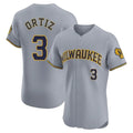 STECN M.Brewers #3 Joey Ortiz Player Gray Home Limited Elite Stitched Jerseys