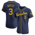 STECN M.Brewers #3 Joey Ortiz Player Navy Home Limited Elite Stitched Jerseys
