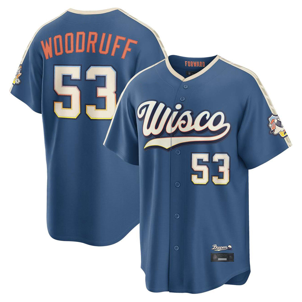STECN M.Brewers #53 Brandon Woodruff Player Blue 2026 City Connect Home Game Stitched Jerseys