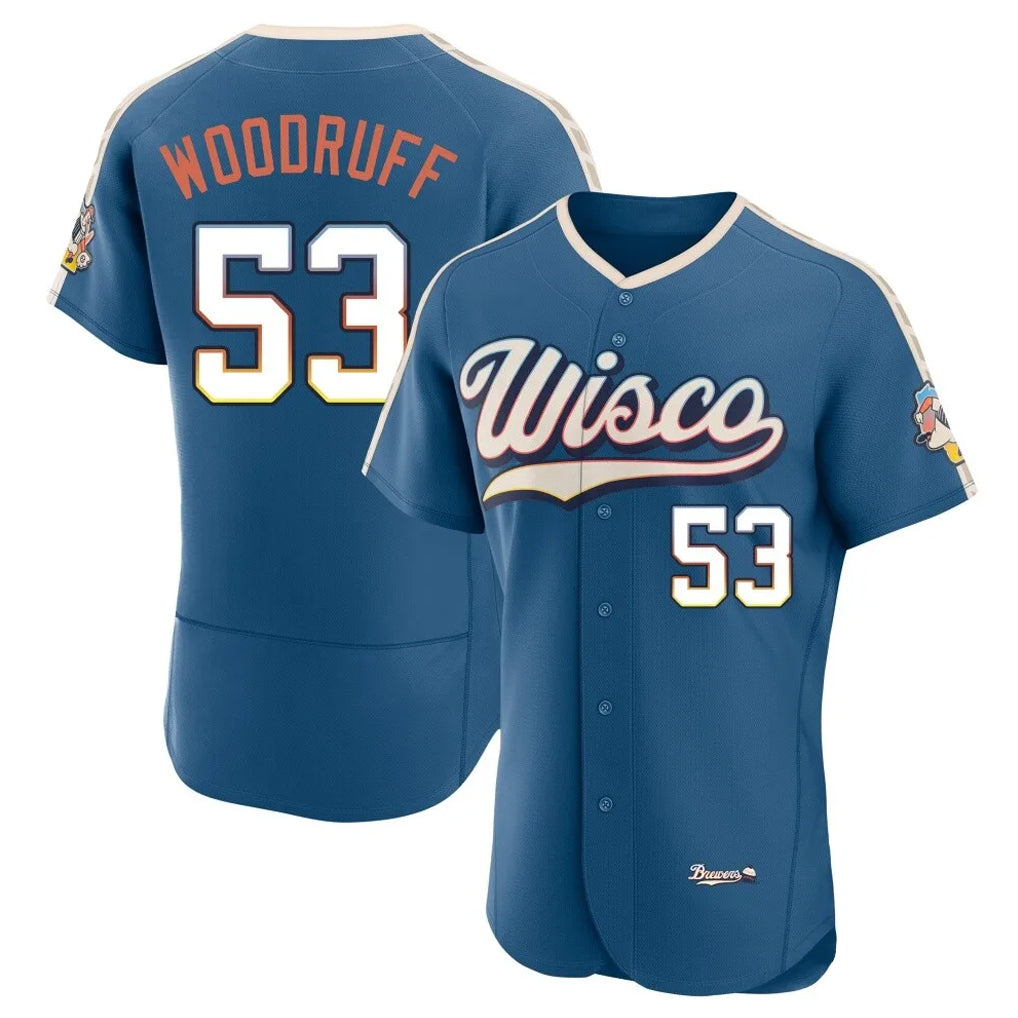 STECN M.Brewers #53 Brandon Woodruff Player Blue 2026 City Connect Home Limited Elite Stitched Jerseys