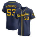 STECN M.Brewers #53 Brandon Woodruff Player Navy Home Limited Elite Stitched Jerseys