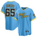 STECN M.Brewers #65 Nestor Cortes Player Light Blue City Connect Home Game Stitched Jerseys
