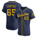 STECN M.Brewers #65 Nestor Cortes Player Navy Home Limited Elite Stitched Jerseys