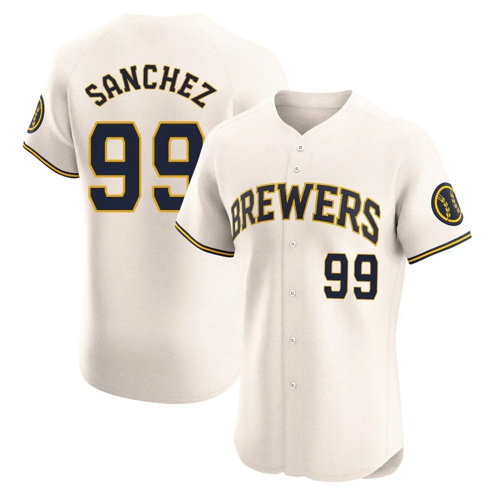 STECN M.Brewers #99 Gary Sanchez Player Cream Home Limited Elite Stitched Jerseys