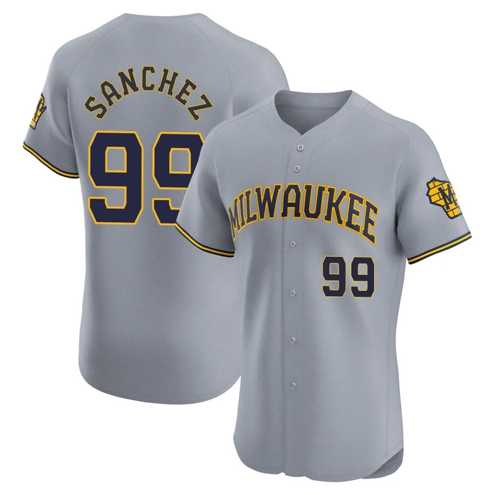 STECN M.Brewers #99 Gary Sanchez Player Gray Home Limited Elite Stitched Jerseys