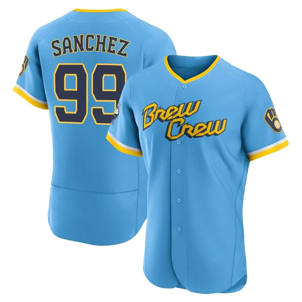 STECN M.Brewers #99 Gary Sanchez Player Light Blue City Connect Home Limited Elite Stitched Jerseys