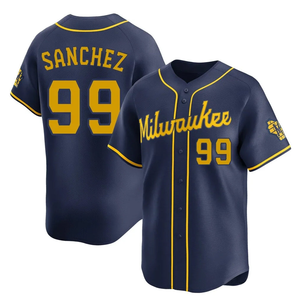 STECN M.Brewers #99 Gary Sanchez Player Navy Home Limited Stitched Jerseys