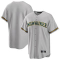 STECN M.Brewers Blank Player Gray Home Game Stitched Jerseys