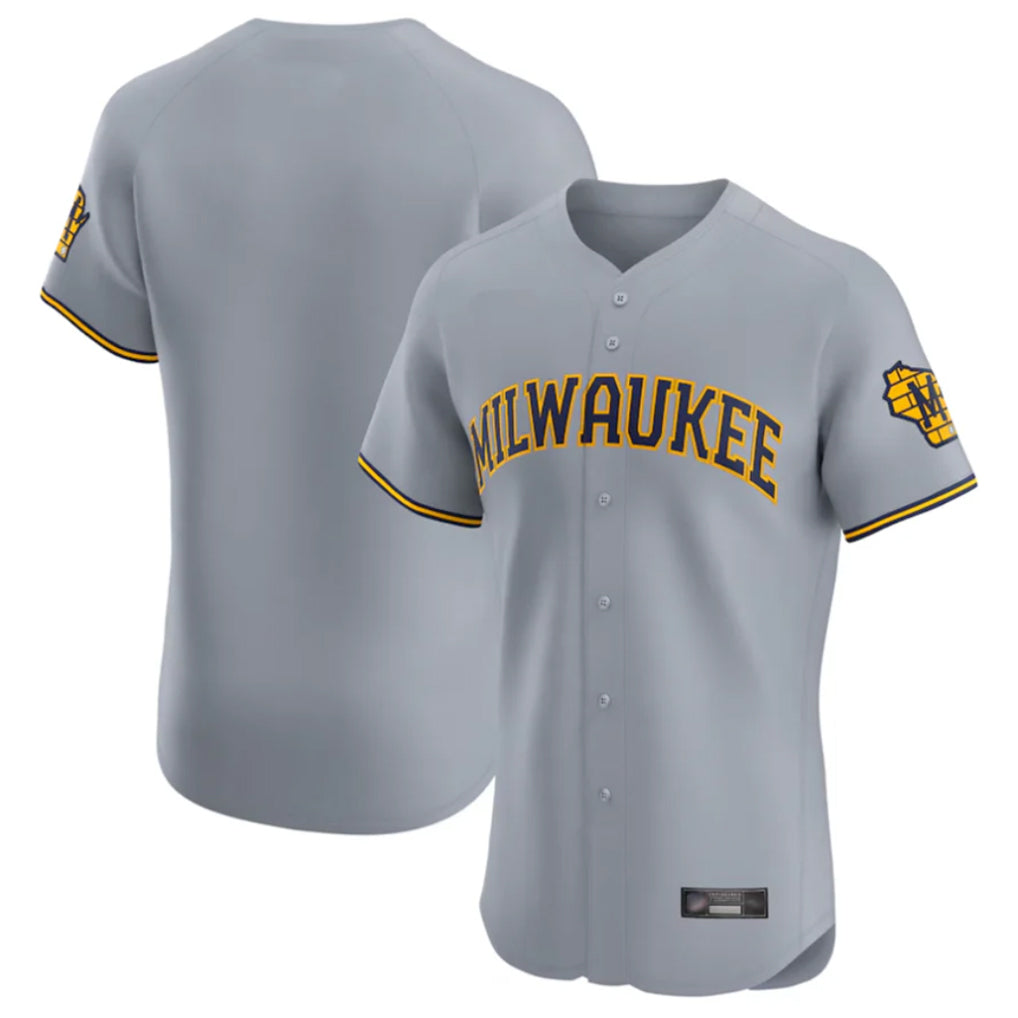 STECN M.Brewers Blank Player Gray Home Limited Elite Stitched Jerseys