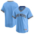STECN M.Brewers Blank Player Light Blue Cooperstown Collection T-shirt Stitched Jerseys