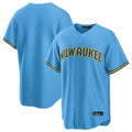 STECN M.Brewers Blank Player Light Blue Road Stadium Game Stitched Jerseys