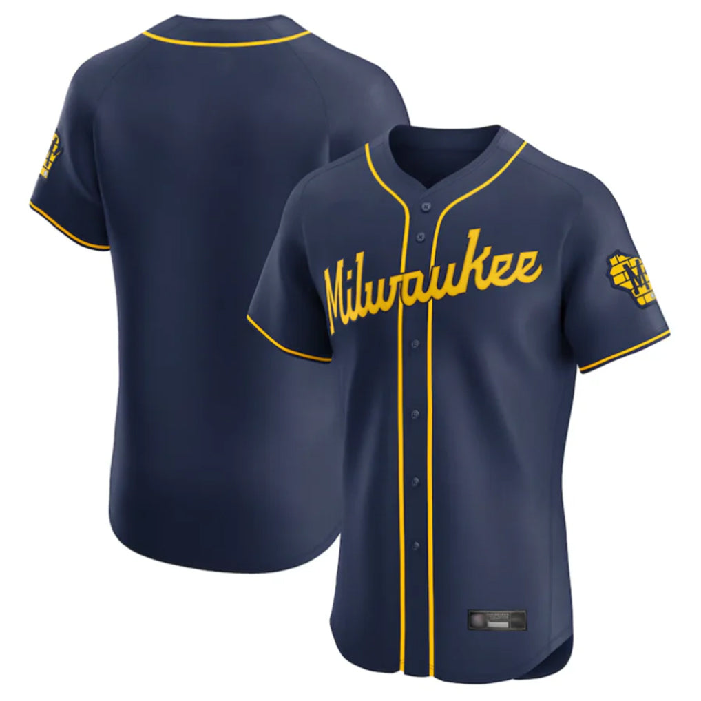 STECN M.Brewers Blank Player Navy Home Limited Elite Stitched Jerseys