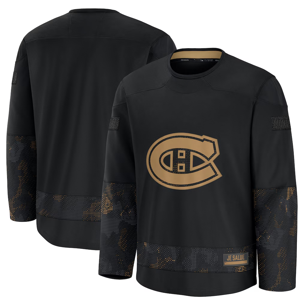 STECN M.Canadiens Black 2024 Military Appreciation Practice Jerseys