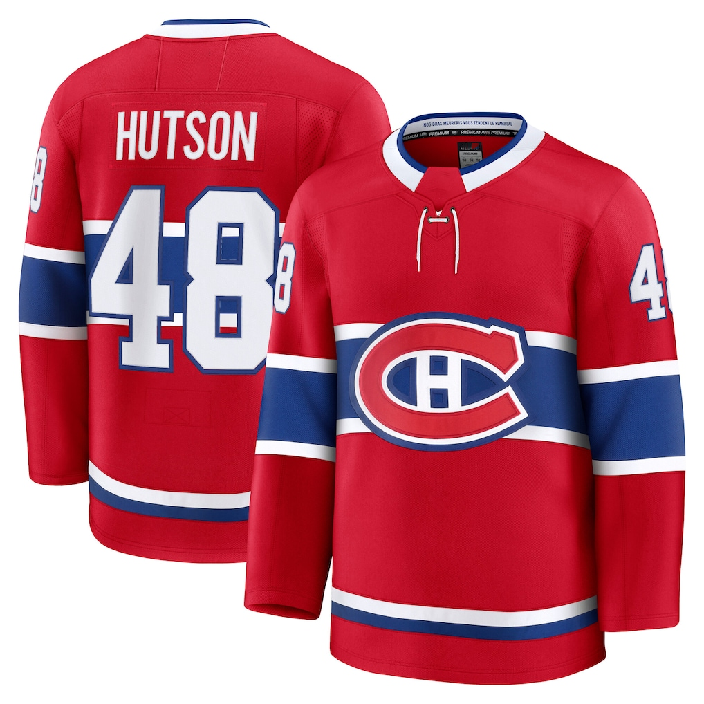 STECN M.Canadiens #48 Lane Hutson Red Home Premium Jerseys