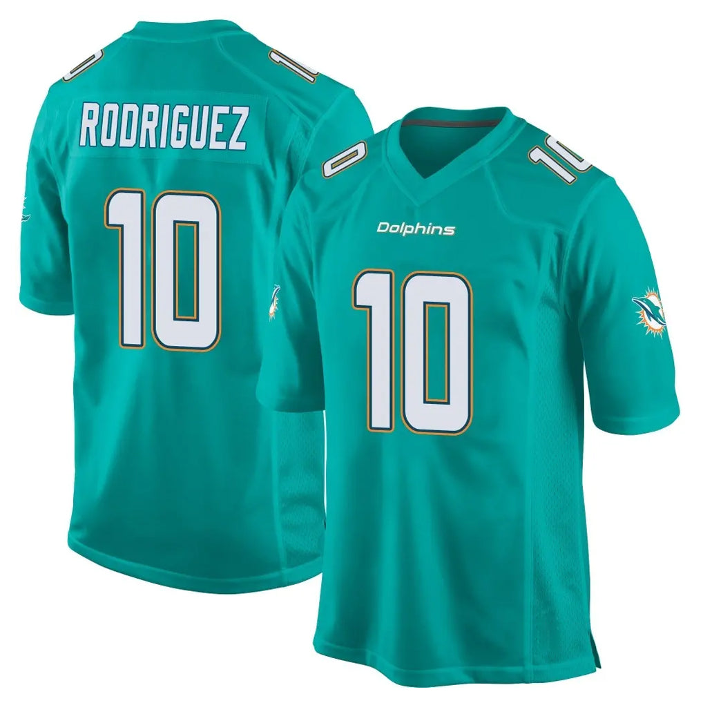 STECN M.Dolphins #10 Jacob Rodriguez Player Aqua Team Color Home Game Stitched Jerseys
