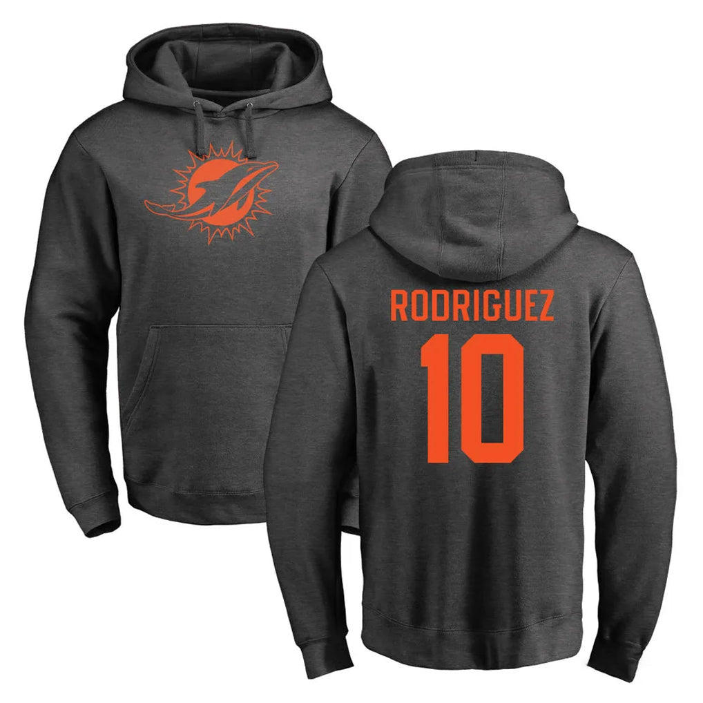STECN M.Dolphins #10 Jacob Rodriguez Player Darkgray Pullover Hoodies Limited Stitched Jerseys