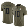 STECN M.Dolphins #10 Jacob Rodriguez Player Olive Salute To Service Limited Stitched Jerseys