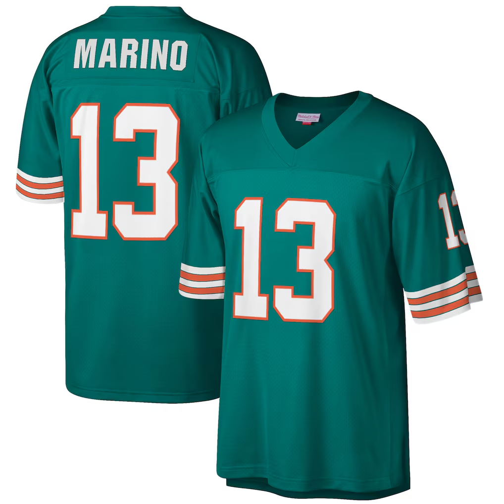 STECN M.Dolphins #13 Dan Marino Mitchell & Ness Aqua Big & Tall 1984 Retired Player Replica Stitched Jerseys