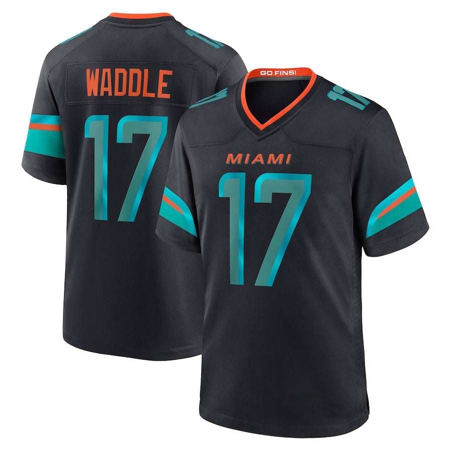 STECN M.Dolphins #17 Jaylen Waddle Player Blue Rivalries Collection Game Stitched Jerseys