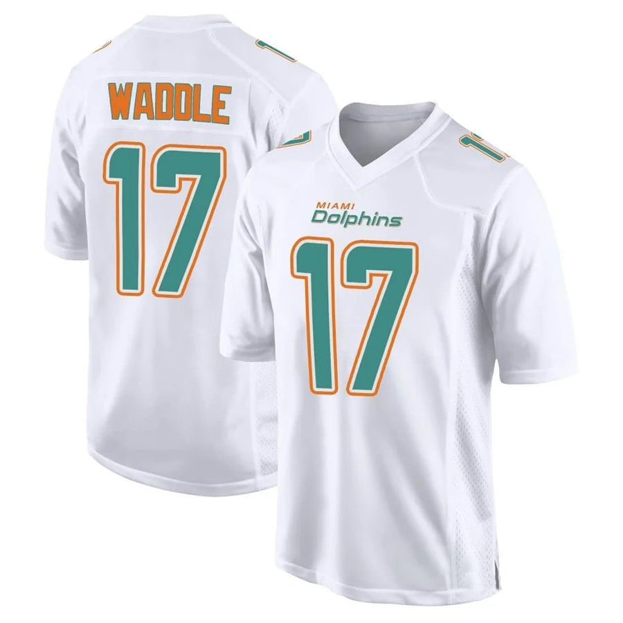 STECN M.Dolphins #17 Jaylen Waddle Player White Fashion Game Stitched Jerseys