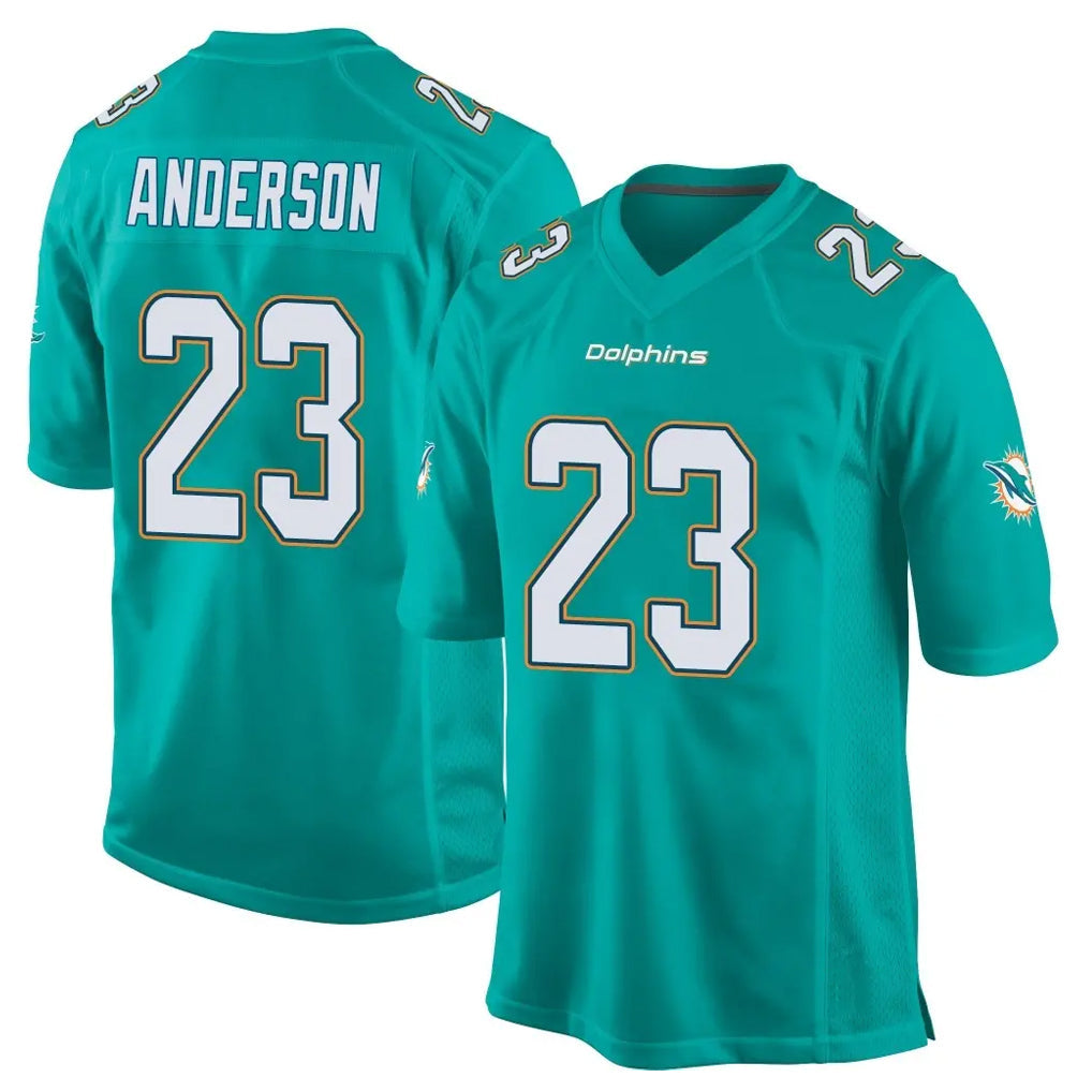 STECN M.Dolphins #23 Zayne Anderson Player Aqua Team Color Home Game Stitched Jerseys
