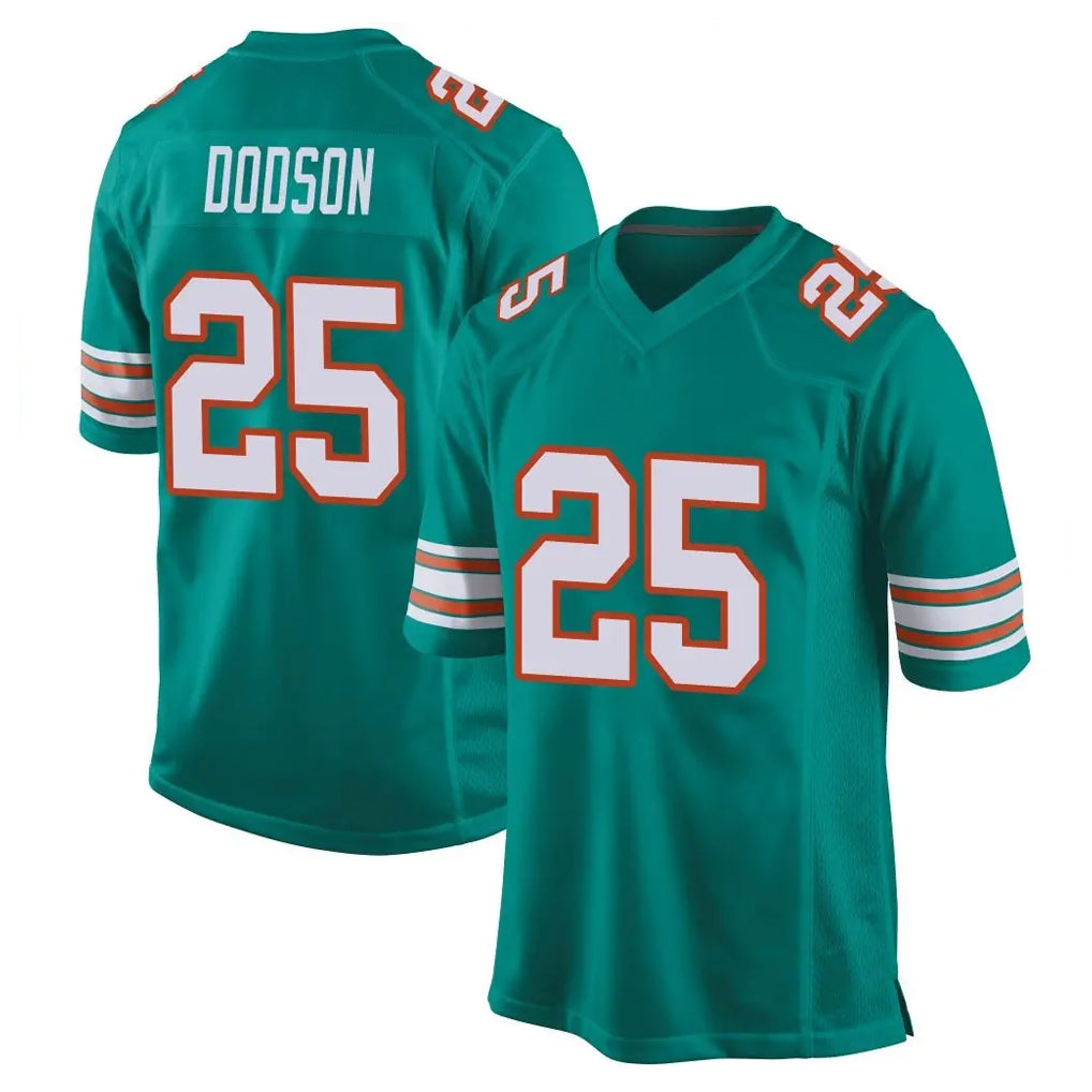 STECN M.Dolphins #25 Tyrel Dodson Player Aqua Alternate Home Game Stitched Jerseys