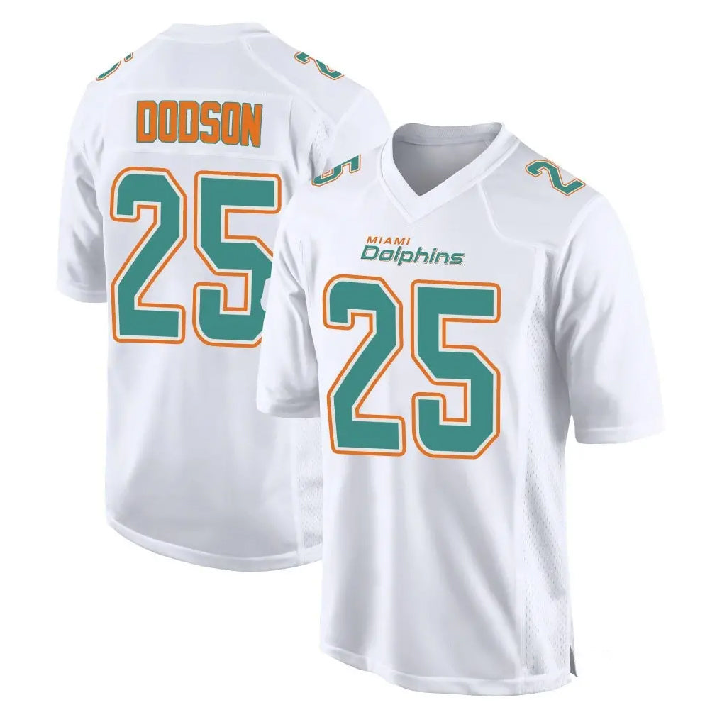 STECN M.Dolphins #25 Tyrel Dodson Player White Fashion Home Game Stitched Jerseys