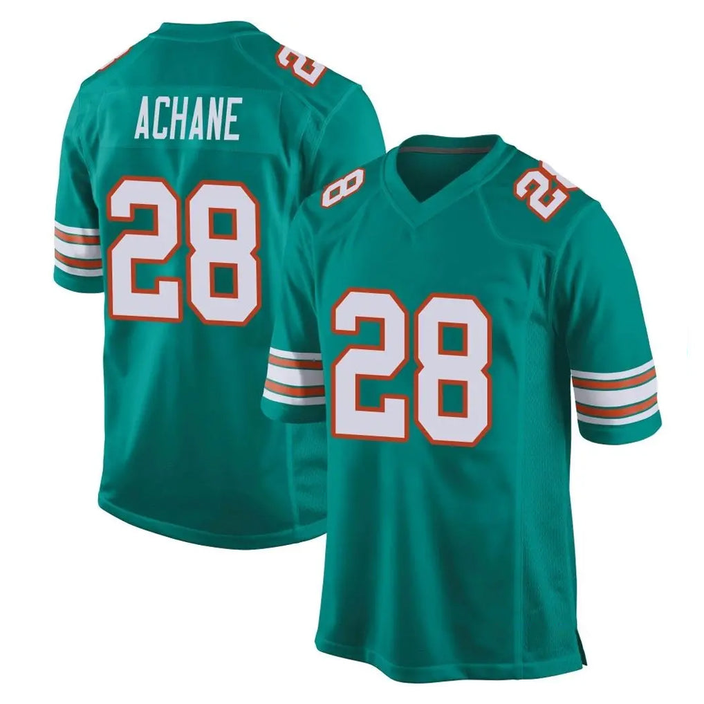 STECN M.Dolphins #28 De'Von Achane Player Aqua Alternate Home Game Stitched Jerseys