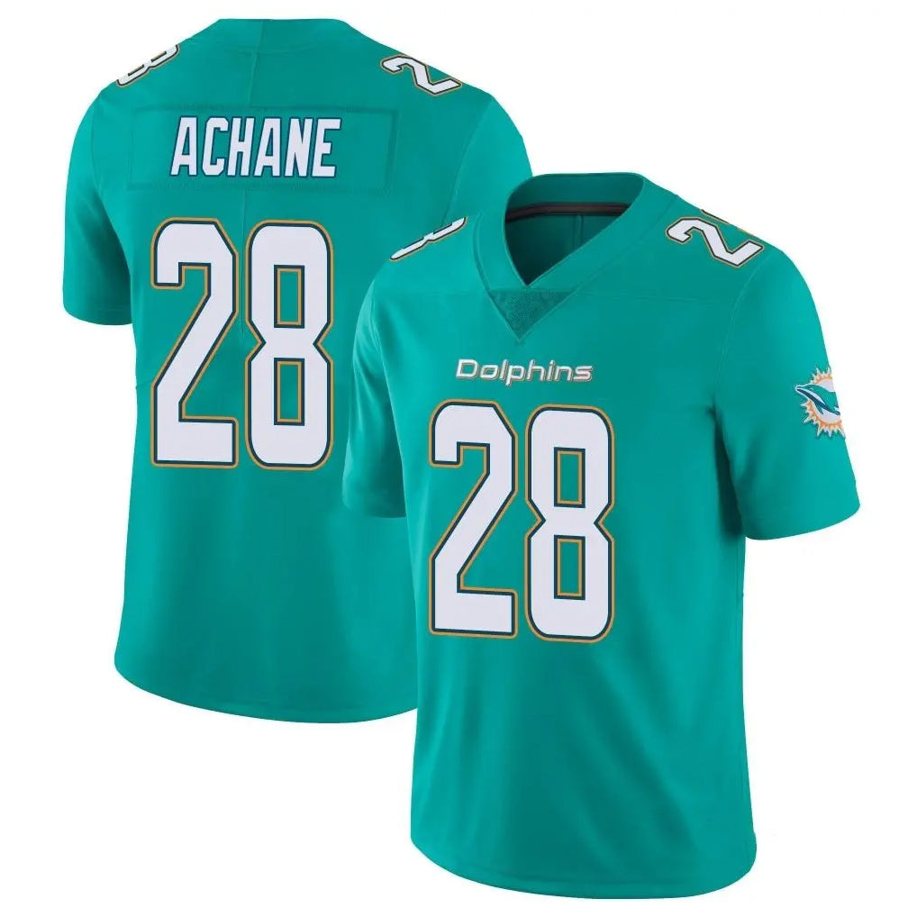 STECN M.Dolphins #28 De'Von Achane Player Aqua Limited Vapor Untouchable Home Game Stitched Jerseys