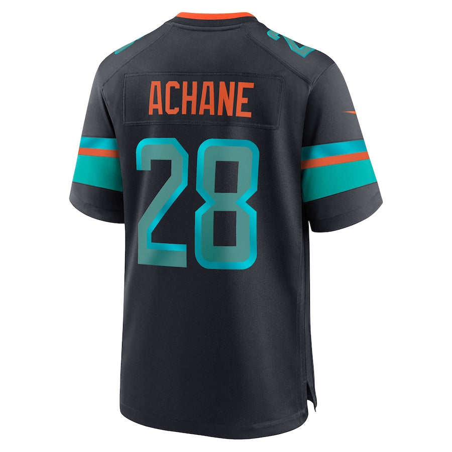 STECN M.Dolphins #28 De??£¤Von Achane Player Blue Rivalries Collection Game Stitched Jersey