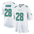 STECN M.Dolphins #28 De'Von Achane Player White Home Game Stitched Jerseys