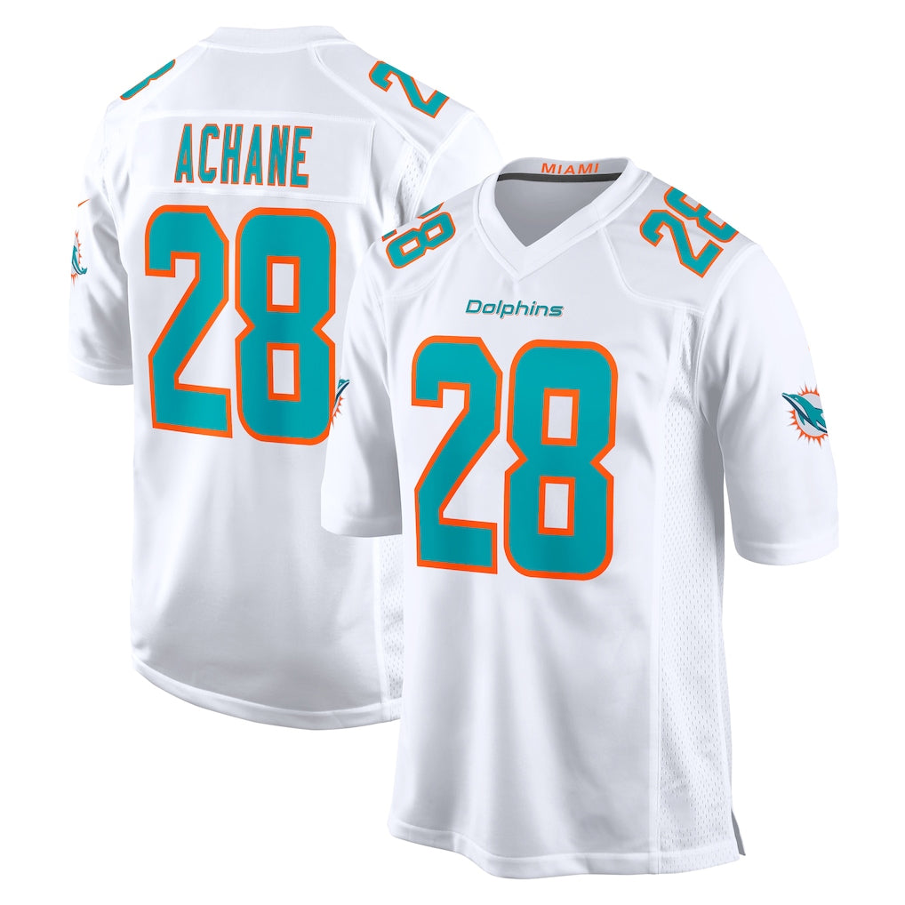 STECN M.Dolphins #28 De'Von Achane Player White Limited Home Game Stitched Jerseys