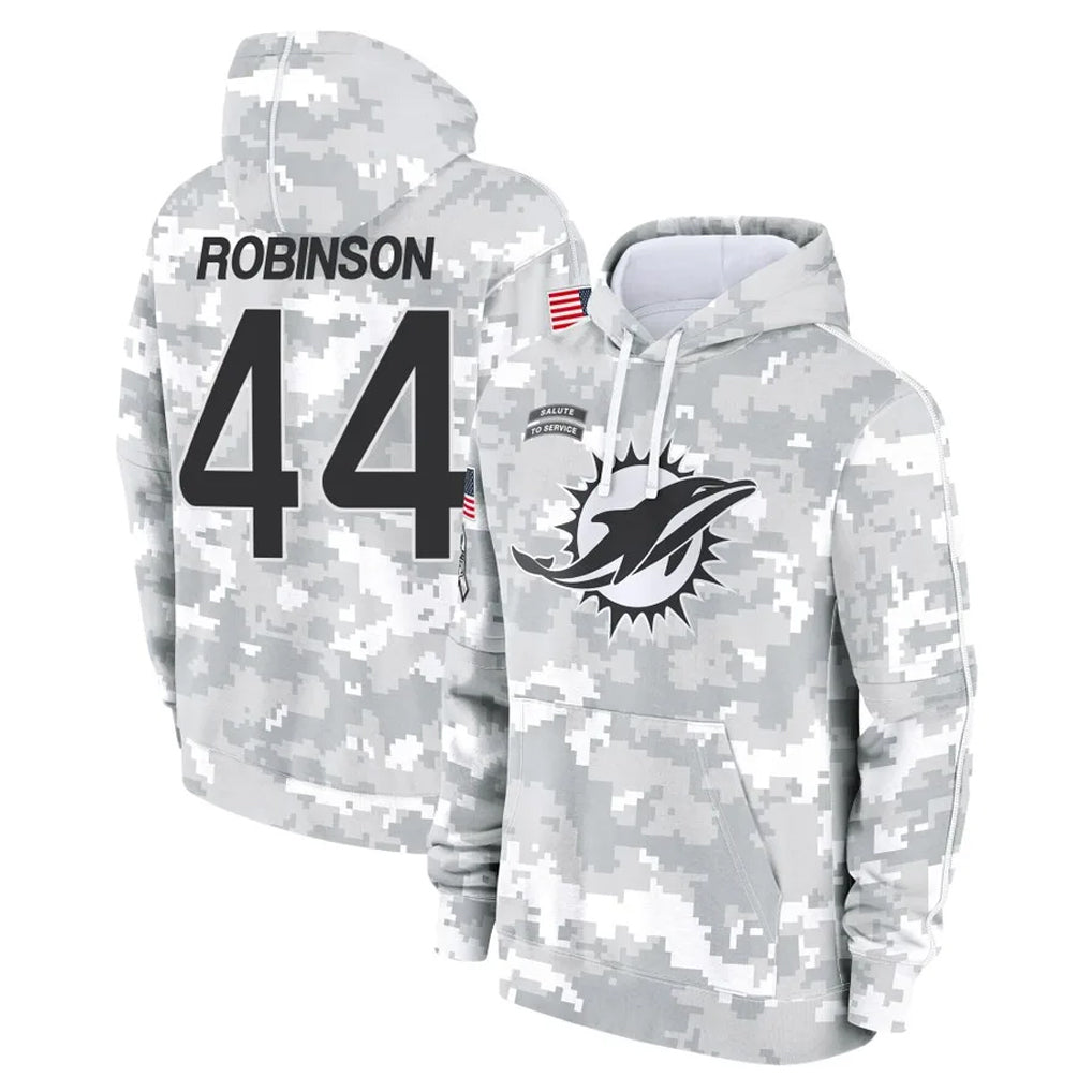 STECN M.Dolphins #44 Chop Robinson Player Arctic Camo Salute to Service Hoodies Limited Game Stitched Jerseys