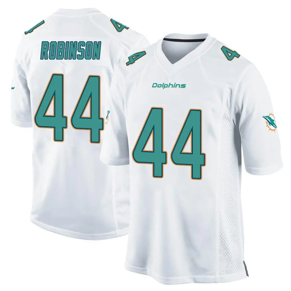 STECN M.Dolphins #44 Chop Robinson Player White Home Game Stitched Jerseys