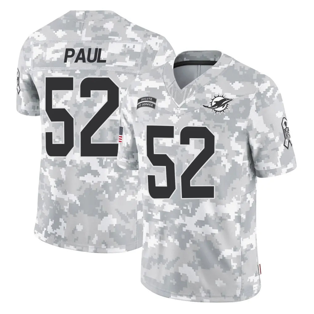 STECN M.Dolphins #52 Patrick Paul Player Arctic Camo Salute To Service Limited Game Stitched Jerseys