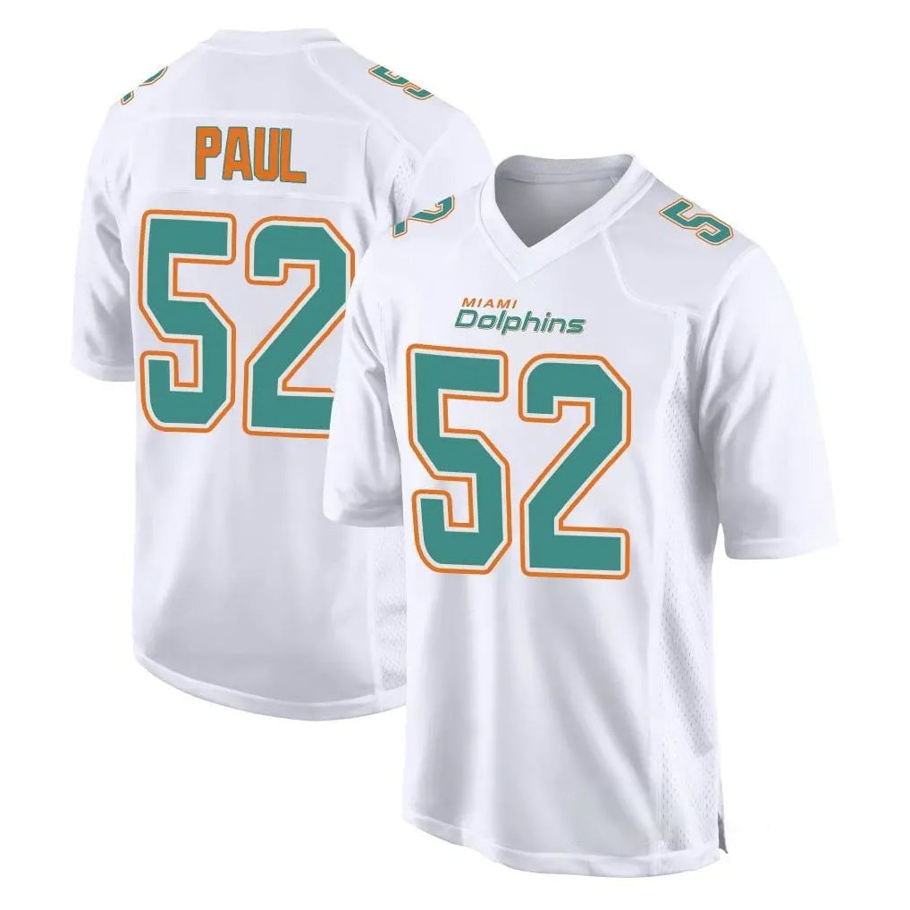 STECN M.Dolphins #52 Patrick Paul Player White Fashion Home Game Stitched Jerseys