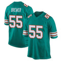 STECN M.Dolphins #55 Aaron Brewer Player Aqua Alternate Home Game Stitched Jerseys